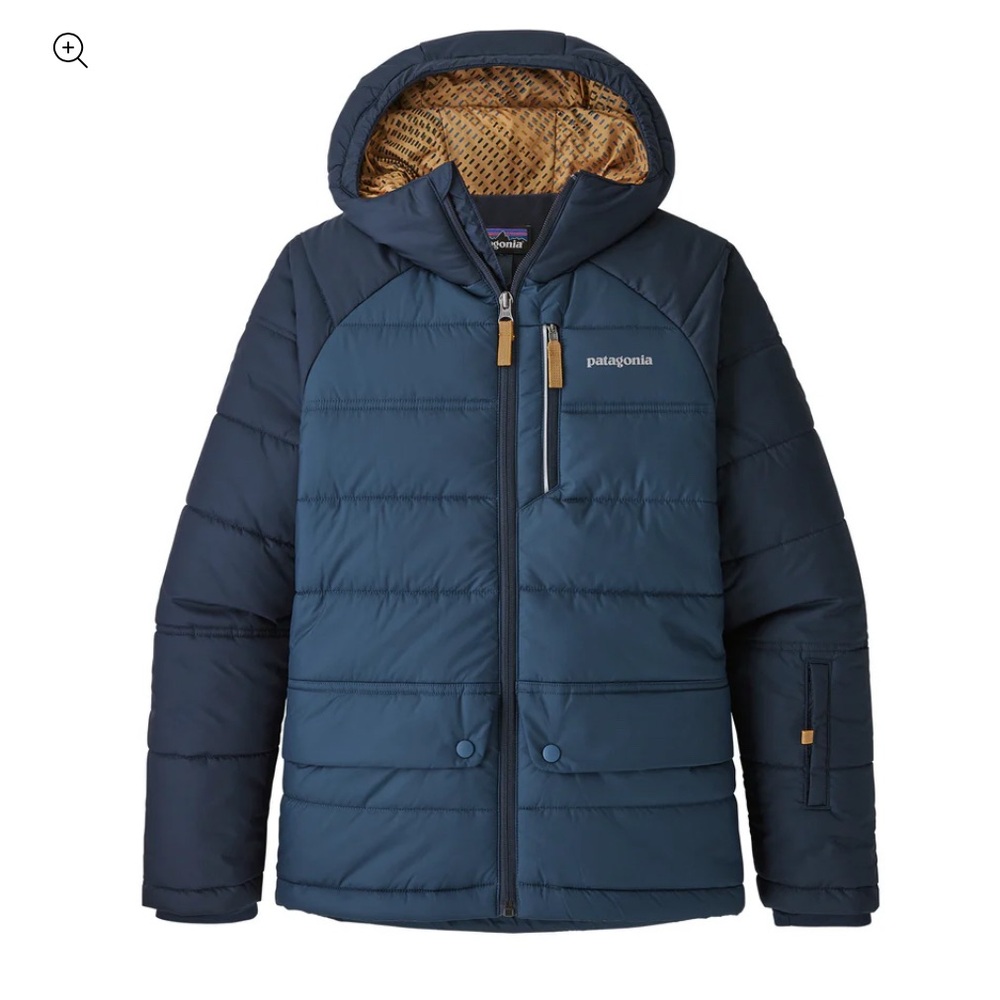 Patagonia Boys Pine Grove Winter Jacket - blue EUC - sz S 7-8 - hooded